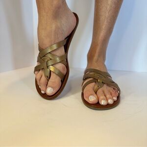 Altar'd State Gold Strappy Sandals -Size 7